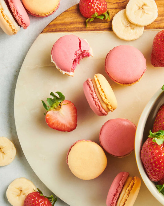 Strawberry Banana Macarons