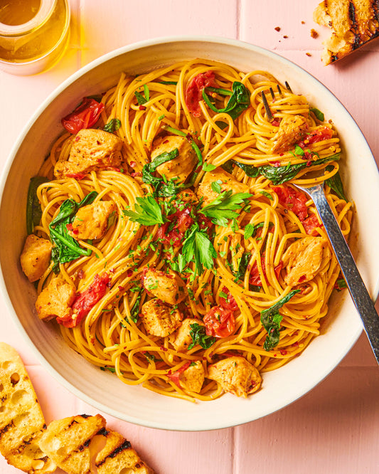 Spinach Tomato and Chicken Pasta