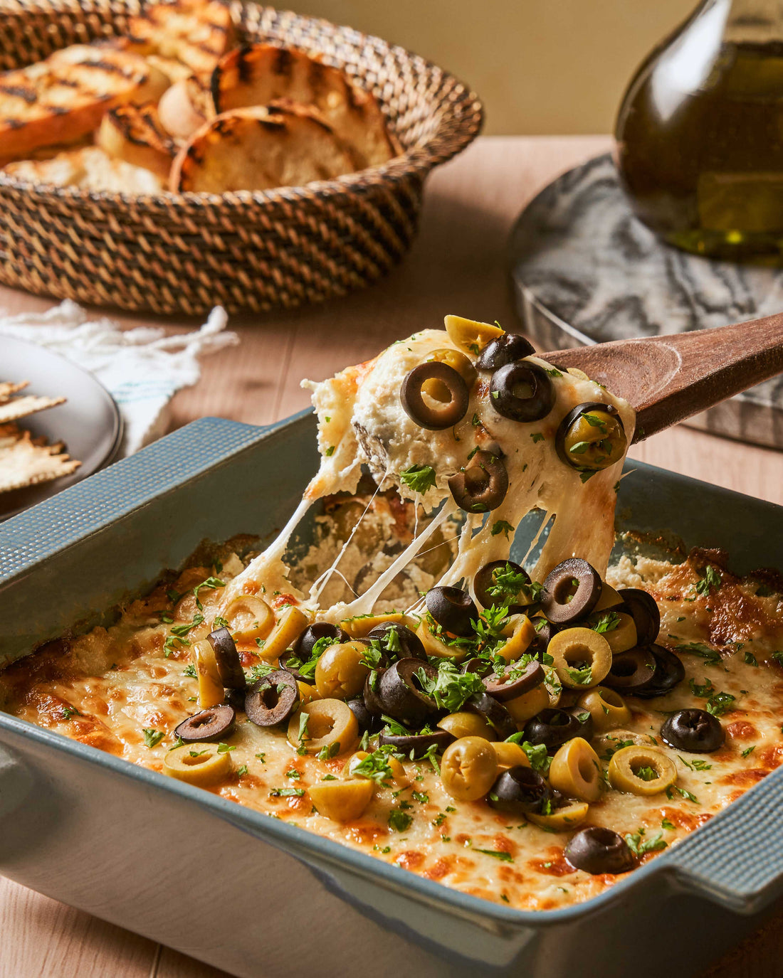 Baked Cheesy Olive Dip