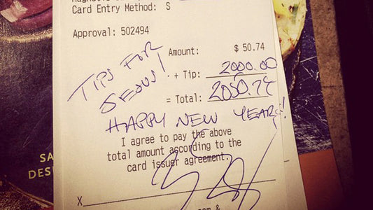 Tips For Jesus' Leaves $1,500 Tip On $5.71 Bill (Photo)