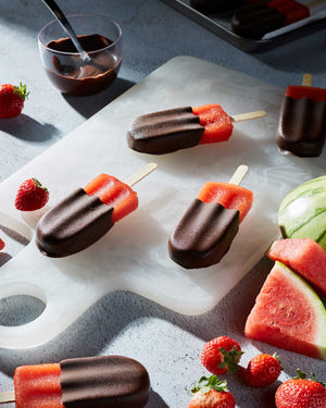 Strawberry Watermelon Chocolate Dipped Freezer Pop