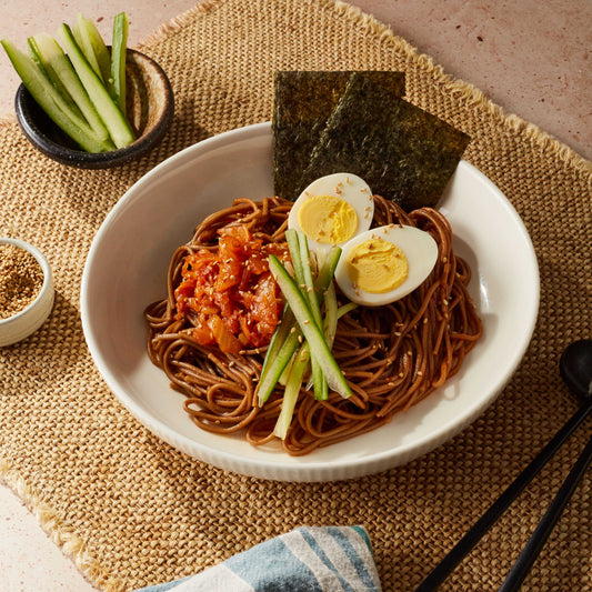 Spicy Cold Pasta with Kimchi