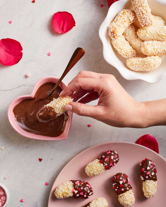 Chocolate Dipped Valentine Rice Puffs