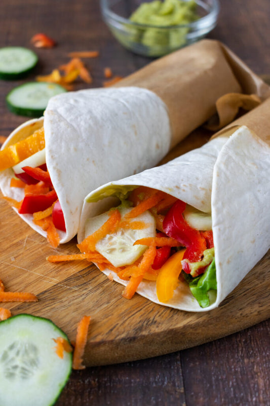 Avocado Ranch Hummus Veggie Wraps