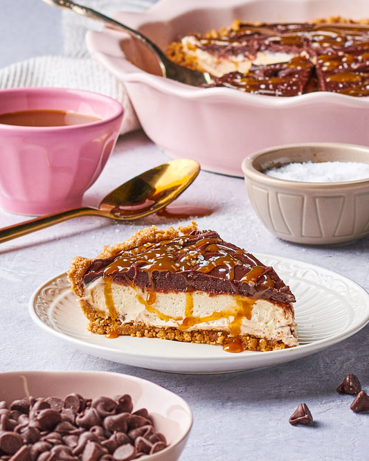 Caramel Pretzel Almond Butter Pie