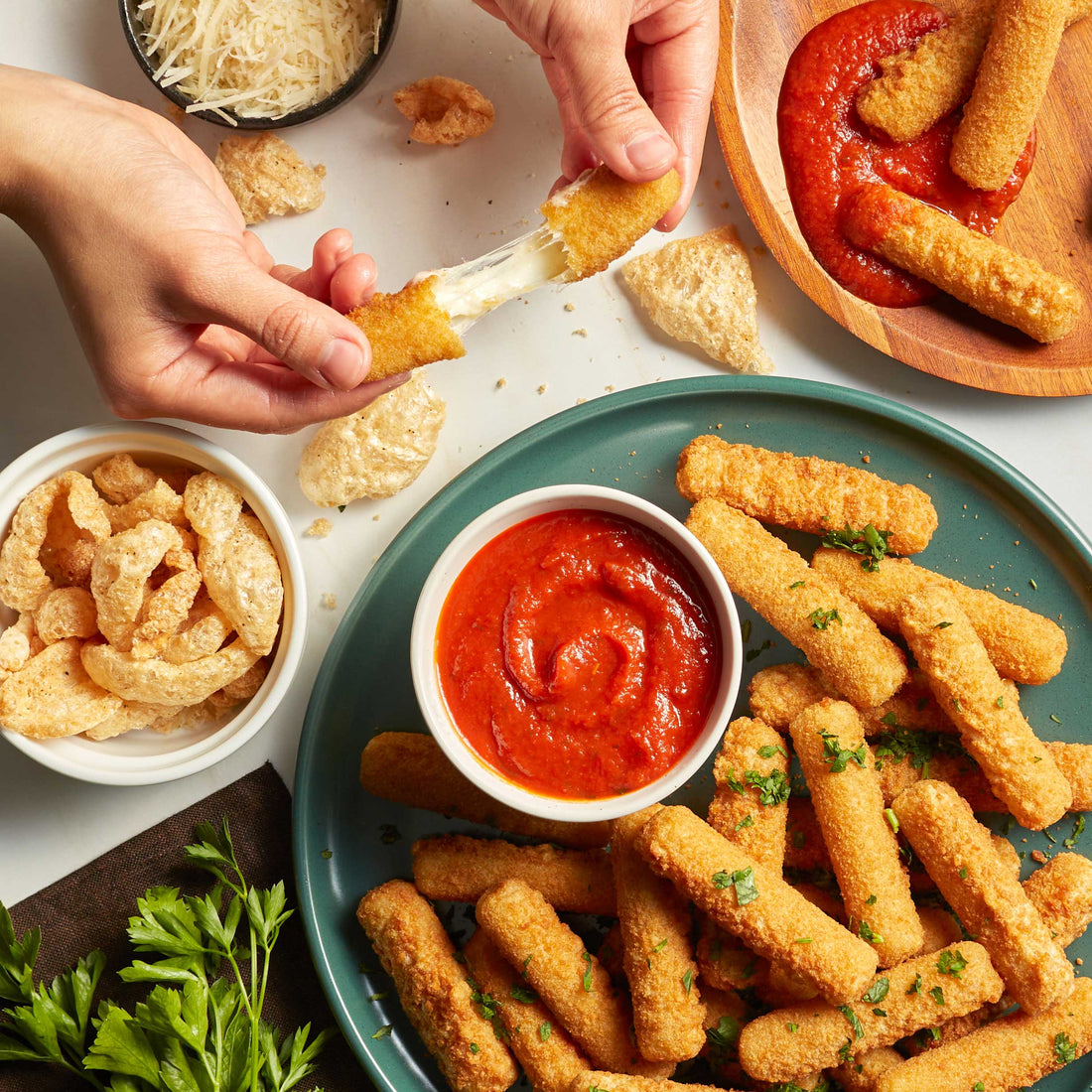 Super Garlicky Mozzarella Sticks