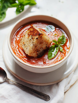 Bell Pepper Bisque with Giant Croutons