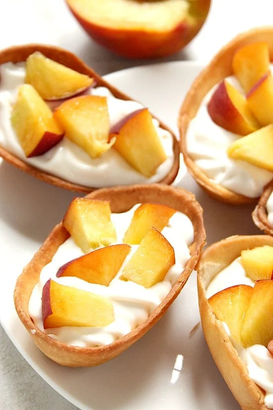 Peaches and Cream Taco Boats